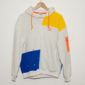 Puma Retro Block Sherpa Full Zip Hooded Jacket